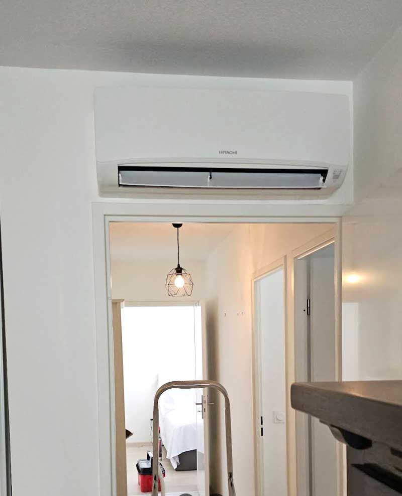 Photo et avis client : installation PAC et clim.