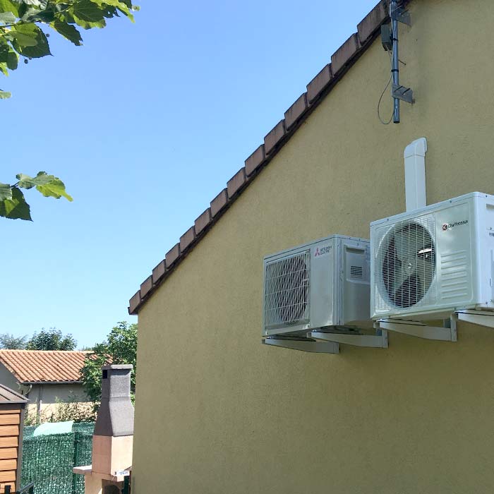 Projet à Coutras : pompe à chaleur (installation climatisation et chauffe-eau).