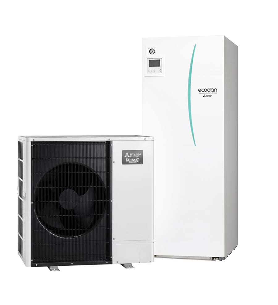 Mitsubishi Air-Eau Pompe à chaleur Zubadan Inverter et Ecodan-Hydrobox