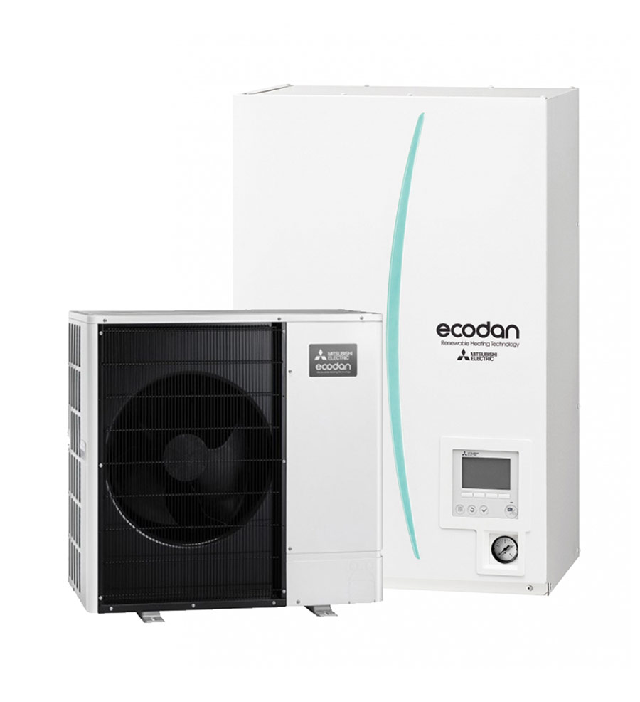 Mitsubishi Air-Eau Pompe a chaleur Zubadan Inverter Hydrobox.